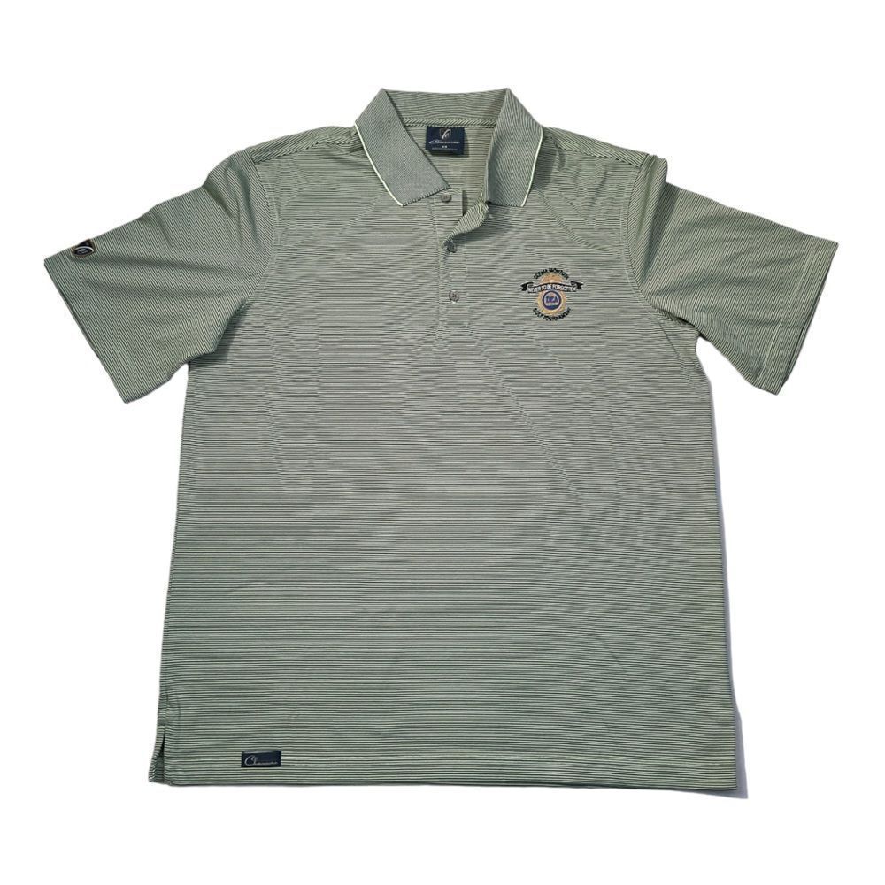 Cleveland Classic Mens Medium golf polo shirt Green Collar Black Stripe